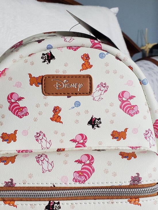 Loungefly Disney Cats Mini-Backpack AllOver Print Cheshire Aristocats NWT!